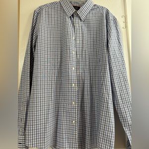 Men’s blue Checkard XL UNTUCKit button down long sleeve tall slim wrinkle free
